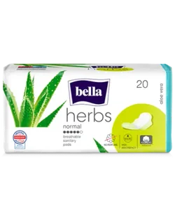 Bella Herbs Aloe Vera Podpaski higieniczne normal, 20 sztuk - Podpaski - miniaturka - grafika 1