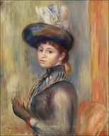 Plakaty - Galeria Plakatu, Plakat, Girl in Gray-Blue, Pierre-Auguste Renoir, 60x80 cm - miniaturka - grafika 1