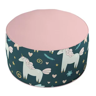 Puf dwukolorowy Coli, niebieski, 50x25 cm, Magic Collection - Pufy i podnóżki - miniaturka - grafika 1