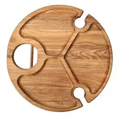 Tace i patery - Okrągły przenośny stoliczek dębowy do wina - jasny dąb nr26 - miniaturka - grafika 1