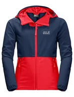 Kurtki i płaszcze dla chłopców - Jack Wolfskin Chłopięca Turbulence B Kurtka Softshell, Peak Red, 92 - miniaturka - grafika 1