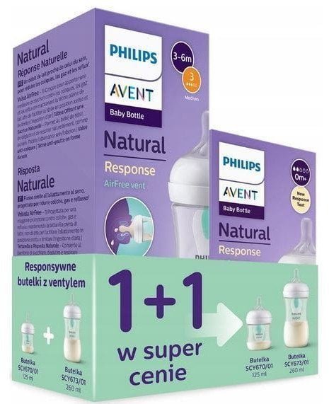 SCY670/01 + SCY673/01 BUTELKA RESPONSYWNA NATURAL Z WENTYLEM AIR FREE 260ML