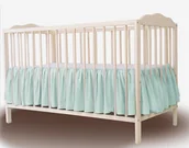 Pościel dla dzieci - MimiNu, Falbana pod materac, Bawełna, Zimna mięta, 70x140 cm - miniaturka - grafika 1