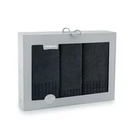 Ręczniki - Komplet ręczników w pudełku 3 szt Paulo 3 AB Grafit-K64-5951 ręczniki 30x50 50x100 70x140 - miniaturka - grafika 1