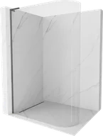 Ścianki i drzwi prysznicowe - Mexen Kioto L ścianka prysznicowa zaokrąglona Walk-in 100 x 200 cm, transparent, gun metal - 800-100-103-95-06 - miniaturka - grafika 1