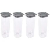 Pojemniki kuchenne - Zestaw 4 Pojemników Kuchennych Hamburg 1,7 L Szary - miniaturka - grafika 1