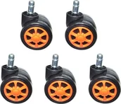 Fotele gamingowe - Zenga kółka do fotela kauczukowe 5szt. pomarańczowe - miniaturka - grafika 1