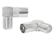 Akcesoria TV-SAT - Przejściówka Gniazdo F /wtyk Ant.kątowy / 7086 - miniaturka - grafika 1