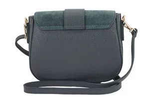 Torebka listonoszka z zamszową klapą - Zielona ciemna - Torebki damskie - miniaturka - grafika 3