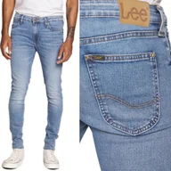 Spodnie męskie - Lee MALONE SKINNY Amethyst RURKI NIEBIESKI ELASTYCZNY CIENKI DżINS W32 L32 - miniaturka - grafika 1