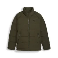 Kurtki i kamizelki sportowe męskie - Męska kurtka z jednolitego materiału PUMA Dark Olive Green - miniaturka - grafika 1