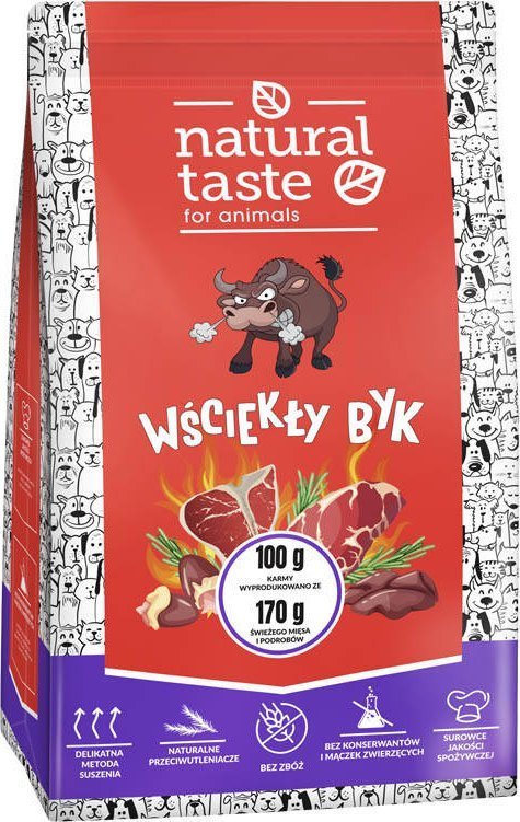Natural Taste Karma suszona dla psa Wściekły Byk 5 kg
