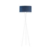 Lampy stojące - Lysne, Lampa podłogowa TRIPOD z welurowym abażurem vintage Paryż Velur, Granatowy - miniaturka - grafika 1