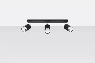 Sollux Lighting Plafon NERO 3 czarny/chrom - Lampy sufitowe - miniaturka - grafika 1