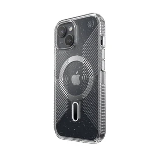 Speck Presidio Lux Grip ClickLock & Magsafe - Etui iPhone 15 (Clear / Chrome Finish / Serene Silver) - Etui i futerały do telefonów - miniaturka - grafika 1