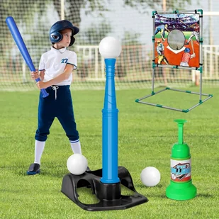 Gra w baseball zestaw treningowy dla dzieci tarcza kij piłki wyrzutnia - Zabawki i gry sportowe - miniaturka - grafika 1