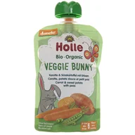 Desery dla dzieci - Holle Baby Mus warzywny Wegetariański Królik marchewka słodki ziemniak groszek - 100 g L061 - miniaturka - grafika 1