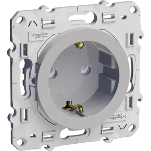 Schneider Gniazdo z/u Schuko ODACE - aluminium - Gniazdka elektryczne - miniaturka - grafika 1