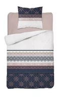 Pościel - Detexpol Pościel bawełniana 140x200 glamour ornamenty granatowa pudrowa 3835 B Bawełna 88 - miniaturka - grafika 1