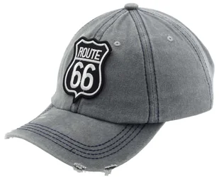 CZAPKA Z DASZKIEM MĘSKA BEJSBOLÓWKA JEANSOWA PATROLÓWKA ROUTE 66 SZARA - Czapki męskie - miniaturka - grafika 1