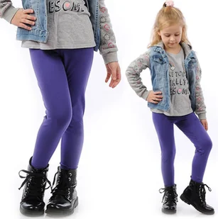 Legginsy dziecięce długie bawełniane klasyczne Fioletowe 104 - Legginsy - miniaturka - grafika 1