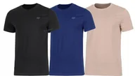 Koszulki męskie - 4F ZESTAW 3szt. 3-PAK MÄSKA KOSZULKA T-SHIRT 100% BAWEĹNA / rozm L - miniaturka - grafika 1