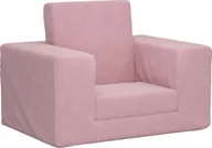Łóżka dla dzieci i młodzieży - Kanapa dla dziecka, rozkładana, różowa, miękki plusz - miniaturka - grafika 1