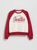 Bluzy dla dziewczynek - Reserved - Krótka bluza z haftowanym napisem - czerwony - miniaturka - grafika 1