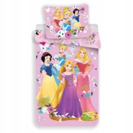 Pościel dla dzieci - Pościel Bawełniana 140x200 Disney Princess Pink Różowe Kwiaty - miniaturka - grafika 1