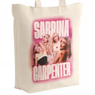 Torby i wózki na zakupy - Torba bawełniana z dnem na zakupy 42x38x10 Sabrina Carpenter Dla Fanów - miniaturka - grafika 1