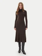 Sukienki - Tommy Hilfiger Sukienka dzianinowa WW0WW47303 Brązowy Regular Fit - miniaturka - grafika 1