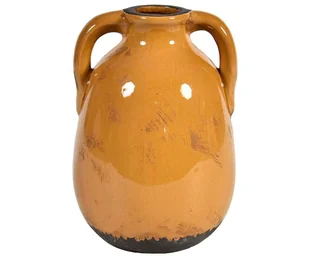Etno Wazonik ceramiczny, szkliwiony , camelowy, 1a - Wazony i flakony - miniaturka - grafika 1