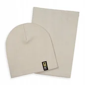 Czapki damskie - KOMPLET CHŁOPIĘCY WIOSENNY JESIENNY CZAPKA + KOMIN PRĄŻEK BAWEŁNA 52-56 - miniaturka - grafika 1