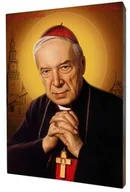 Ikony i obrazy sakralne - Kard. Stefan Wyszyński, obraz na desce - miniaturka - grafika 1
