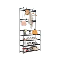 Wieszaki i stojaki - Przedni wieszak ścienny na ubrania LRA-02 czarny - miniaturka - grafika 1