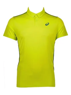 Asics Funkcyjna koszulka polo w kolorze limonkowym - Koszulki sportowe męskie - miniaturka - grafika 1