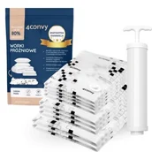 Pokrowce na ubrania - 4CONVY Worki próżniowe na ubrania pościel 4XS 3M 2L+POMPKA bezpieczne mocne - miniaturka - grafika 1