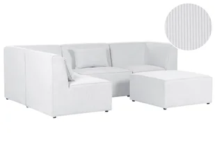 BELIANI Sofa narożnik 4-osobowy prawostronny złamana biel sztruksowa z otomaną 4-osobowa nowoczesna kanapa modułowa z poduszką - Narożniki BELIANI Sofa narożnik 4-osobowy prawostronny złamana biel sztruksowa z otomaną 4-osobowa nowoczesna kanapa modułowa z poduszką - Narożniki - miniaturka - grafika 1