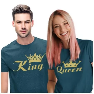 KOSZULKI DLA PAR NA WALENTYNKI PREZENT KING QUEEN KORONA - Walentynki - miniaturka - grafika 1