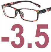 Okulary korekcyjne, oprawki, szkła - Okulary korekcyjne kujonki minusy kwiatowe -3.5 - miniaturka - grafika 1