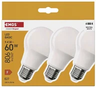Lampy ogrodowe - Zestaw 3 żarówek energooszczędnych LED E27 neutralna biel 9,4 W 806 lm - miniaturka - grafika 1