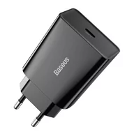 Ładowarki i akumulatory - Baseus Ładowarka sieciowa baseus speed mini quick charger, usb-c, pd, 3a, 20w czarna AMI-BAS20169 - miniaturka - grafika 1