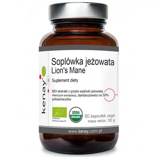 Soplówka Jeżowata Lion's Mane 60 kapsułek KENAY 1036547285 - Witaminy i minerały - miniaturka - grafika 1
