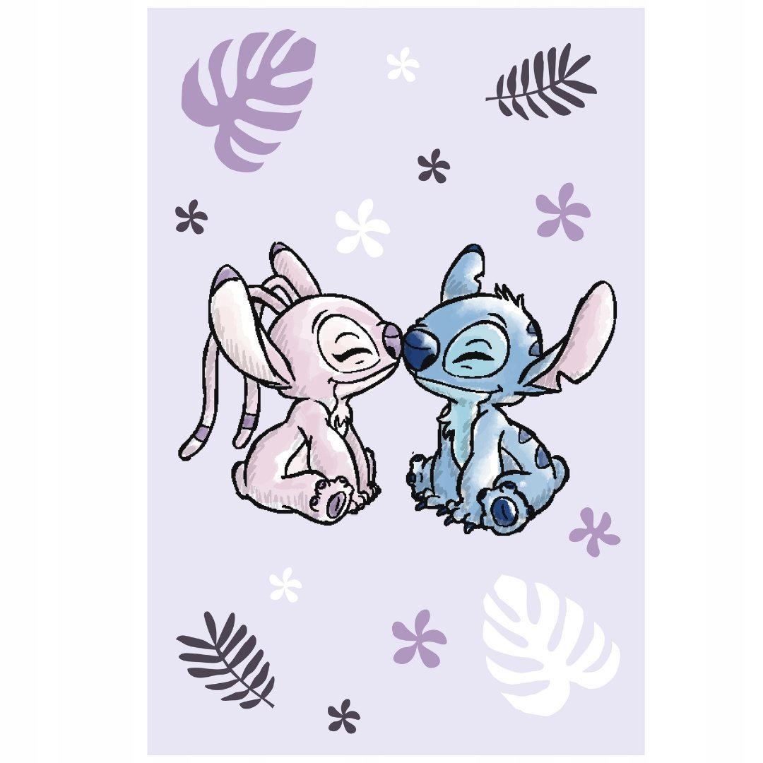 Koc Polarowy Lilo i Stitch Fioletowy 100×150 cm Miękki Prezent