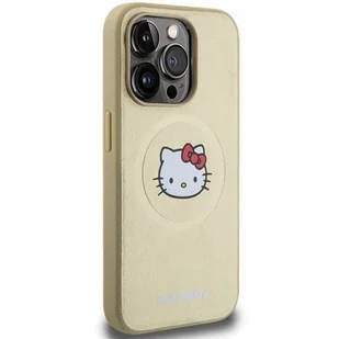 Oryginalne Etui IPHONE 13 PRO MAX Hello Kitty Hardcase Leather Kitty Head MagSafe (HKHMP13XPGHCKD) złote - Etui i futerały do telefonów - miniaturka - grafika 4