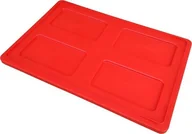 Pojemniki przemysłowe - Artech Pokrywa do pojemnika magazynowego typu 60 x 40 cm, PP czerwony - miniaturka - grafika 1