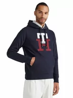 Bluzy męskie - Tommy Hilfiger Bluza Męska Lux Monogram Hoody Granatowa Mw0Mw28187 Dw5 L - miniaturka - grafika 1