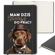 Notesy i bloczki - Notes Notatnik Czarny w Linię Z Gumką MAM DZIŚ AWERSJĘ DO PRACY Mix Wzorów - miniaturka - grafika 1