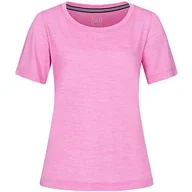 Koszulki i topy damskie - super.natural Cienka damska koszulka z krótkim rękawem, z wełną merynosów, W ESSENTIAL SCOOP TEE różowy Crocus Melange XS - miniaturka - grafika 1