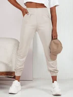 Spodnie sportowe damskie - Spodnie dresowe damskie FASHIONCORE beżowe Dstreet UY2159 - miniaturka - grafika 1